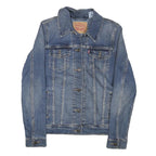 LEVI'S Womens Blue Denim Jacket S Cotton Blend Button Closure Classic Fit