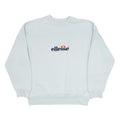 ELLESSE Womens White Cotton Blend Crew Neck S Sweatshirt Logo Embroidered