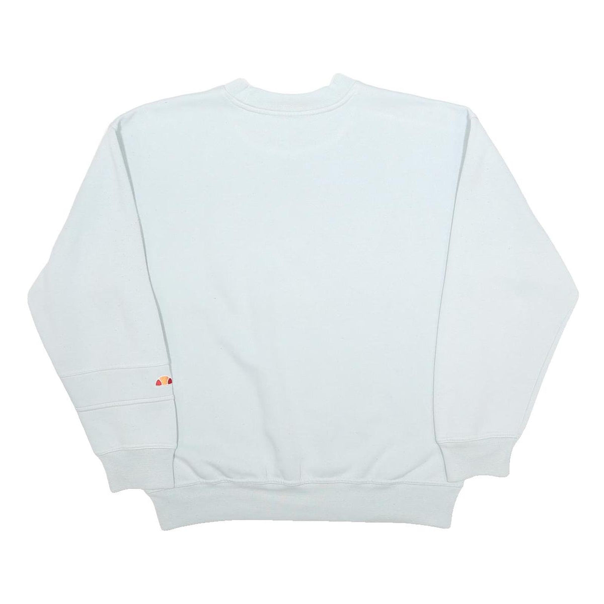ELLESSE Womens White Cotton Blend Crew Neck S Sweatshirt Logo Embroidered