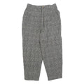 Womens Wool Regular Checked Trousers W26 L22 Zip Closure Classic Fit Tailored