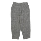 Womens Wool Regular Checked Trousers W26 L22 Zip Closure Classic Fit Tailored
