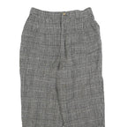 Womens Wool Regular Checked Trousers W26 L22 Zip Closure Classic Fit Tailored