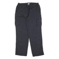 SWITCHER Mens Polyester Blend Black Relaxed Cargo Trousers W36 L30 Zip Pocket