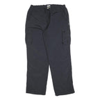 SWITCHER Mens Polyester Blend Black Relaxed Cargo Trousers W36 L30 Zip Pocket