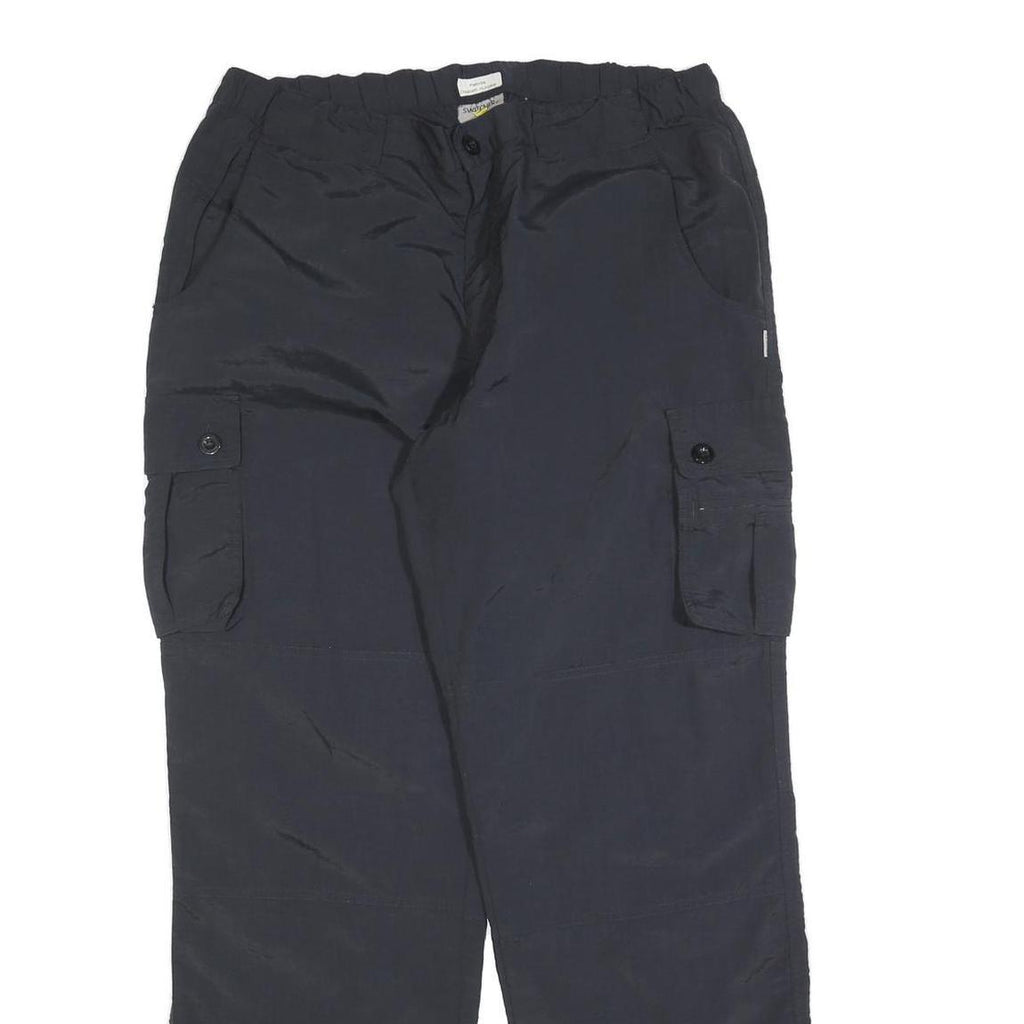 SWITCHER Mens Polyester Blend Black Relaxed Cargo Trousers W36 L30 Zip Pocket