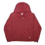 CARHARTT Womens Red 2XL Zip-Up Hoodie Cotton Blend Casual Sweatshirt