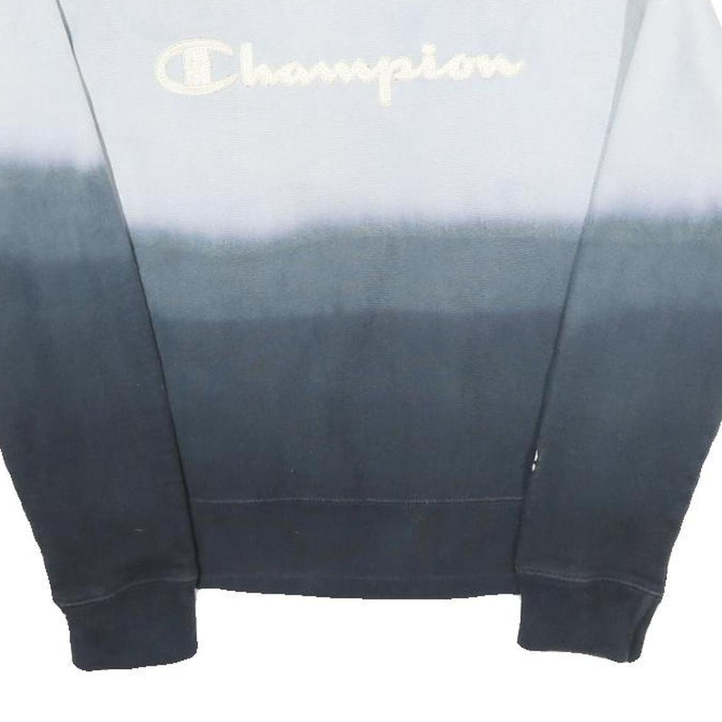 CHAMPION REVERSE WEAVE Womens Blue & Black Crew Neck S Ombre Fade Sweatshirt
