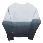 CHAMPION REVERSE WEAVE Womens Blue & Black Crew Neck S Ombre Fade Sweatshirt