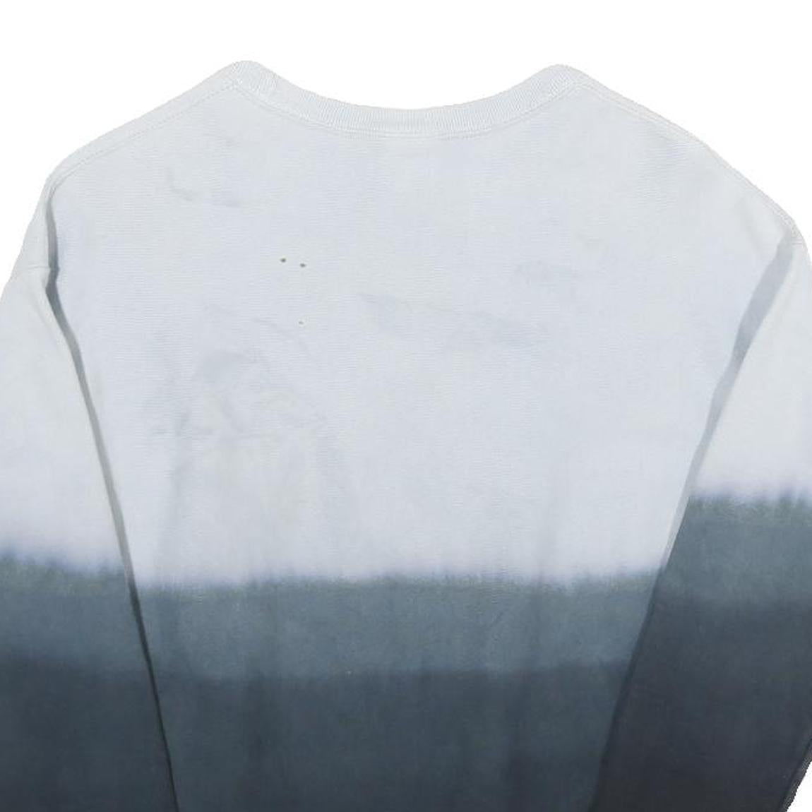 CHAMPION REVERSE WEAVE Womens Blue & Black Crew Neck S Ombre Fade Sweatshirt