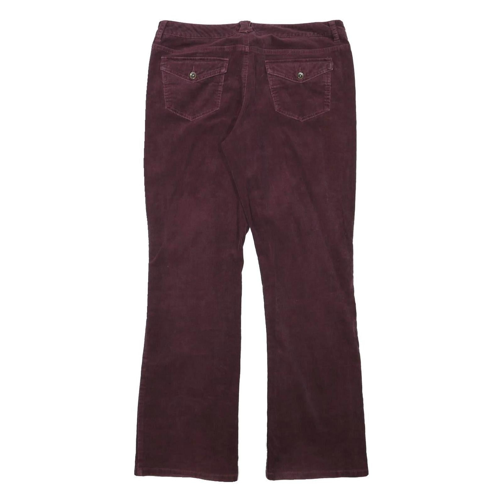 TOMMY HILFIGER Womens Cotton Blend Burgundy Regular Straight Trousers W31 L31