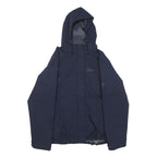 JACK WOLFSKIN Womens Navy Blue Jacket L Polyester Outdoor Zip Hooded Plain