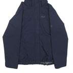JACK WOLFSKIN Womens Navy Blue Jacket L Polyester Outdoor Zip Hooded Plain