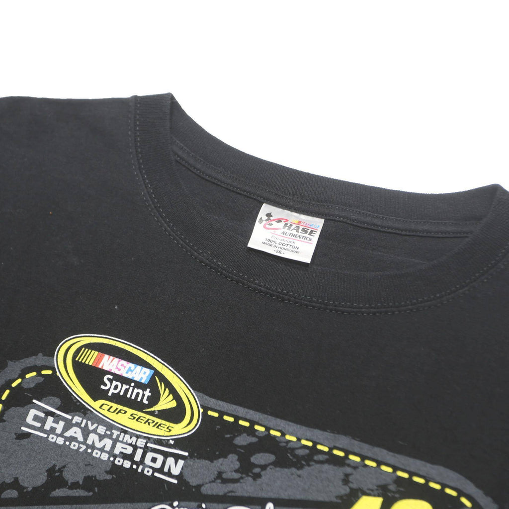 CHASE AUTHENTICS Mens Black Champion Graphic T-Shirt 2XL Short Sleeve Crew Neck