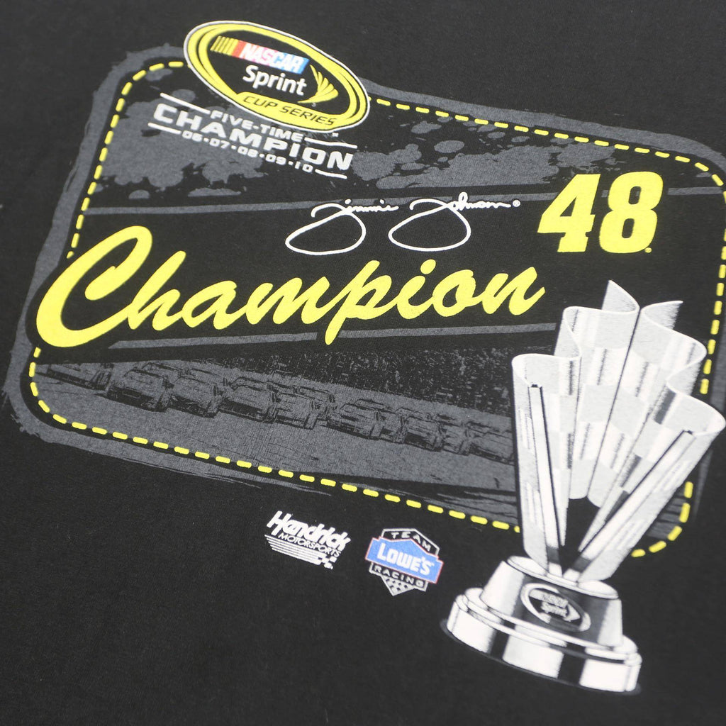 CHASE AUTHENTICS Mens Black Champion Graphic T-Shirt 2XL Short Sleeve Crew Neck