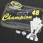 CHASE AUTHENTICS Mens Black Champion Graphic T-Shirt 2XL Short Sleeve Crew Neck