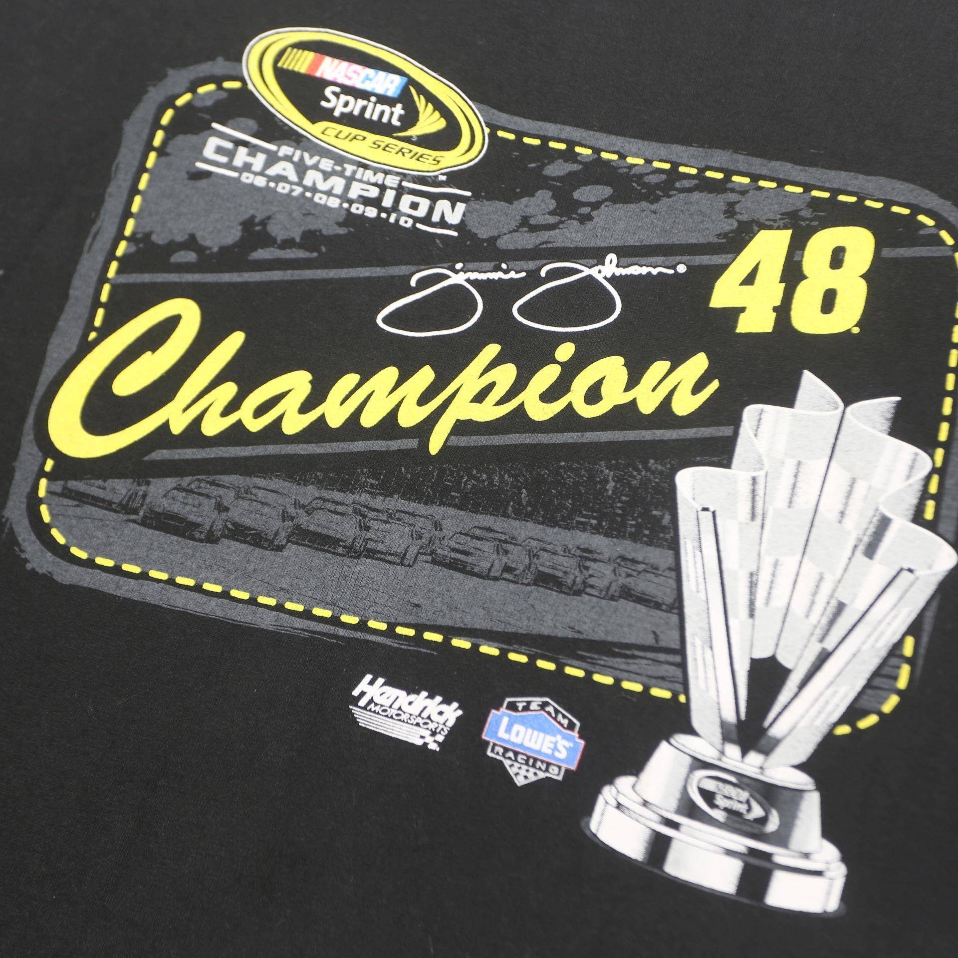 CHASE AUTHENTICS Mens Black Champion Graphic T-Shirt 2XL Short Sleeve Crew Neck