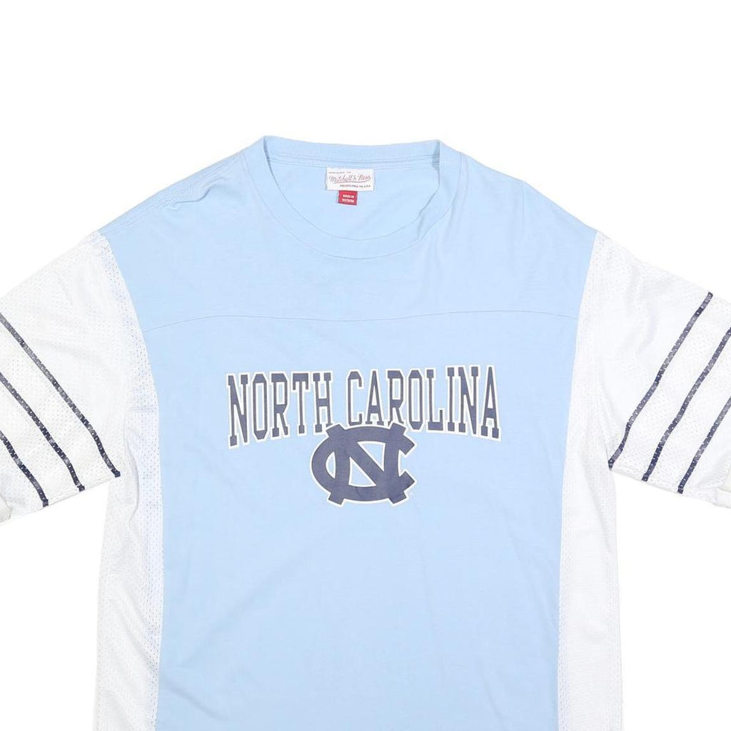 MITCHELL & NESS Mens Blue & White North Carolina Graphic T-Shirt XL Short Sleeve