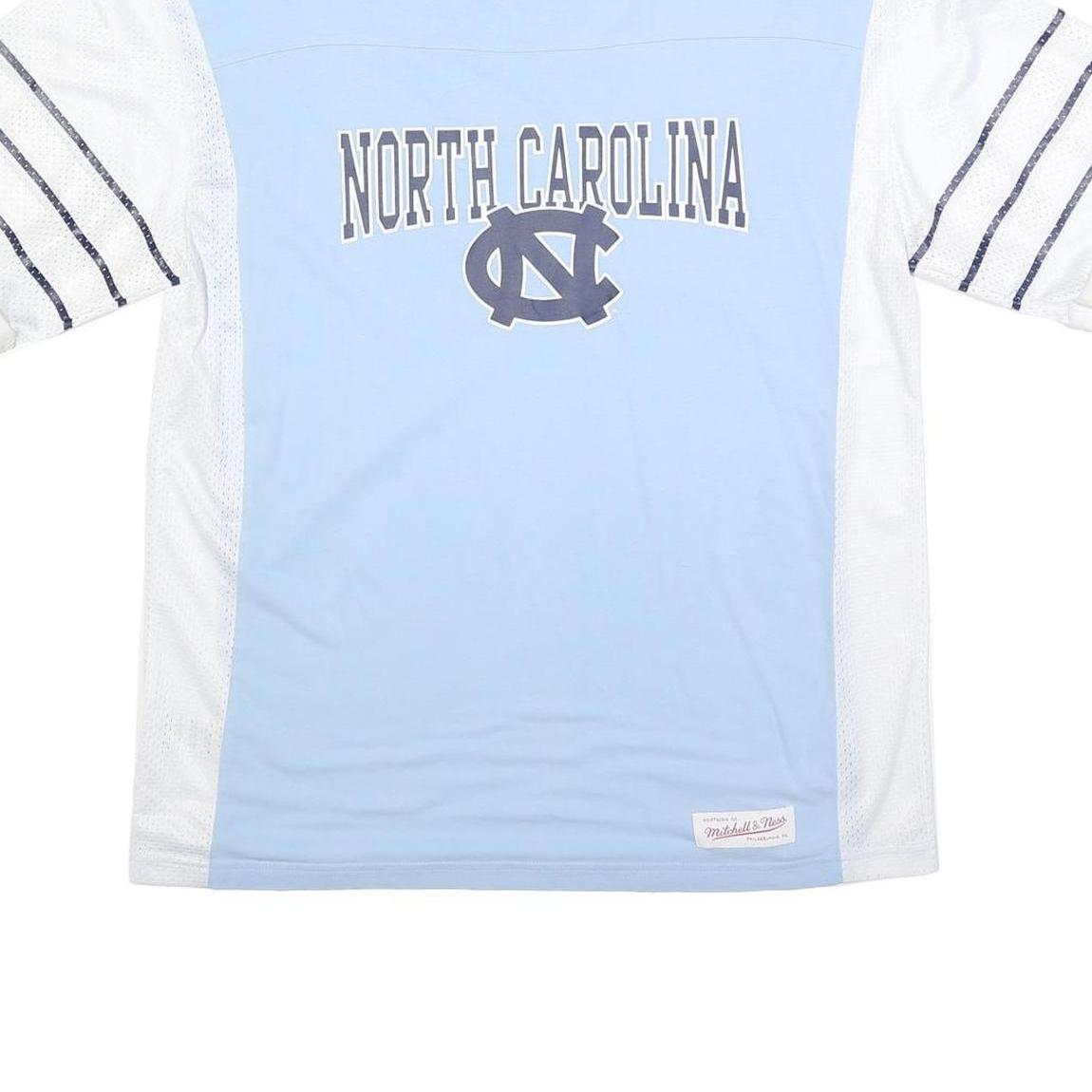 MITCHELL & NESS Mens Blue & White North Carolina Graphic T-Shirt XL Short Sleeve