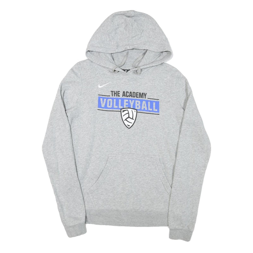 NIKE Womens Grey The Academy Volleyball Hoodie L Cotton Blend Pullover