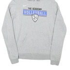 NIKE Womens Grey The Academy Volleyball Hoodie L Cotton Blend Pullover