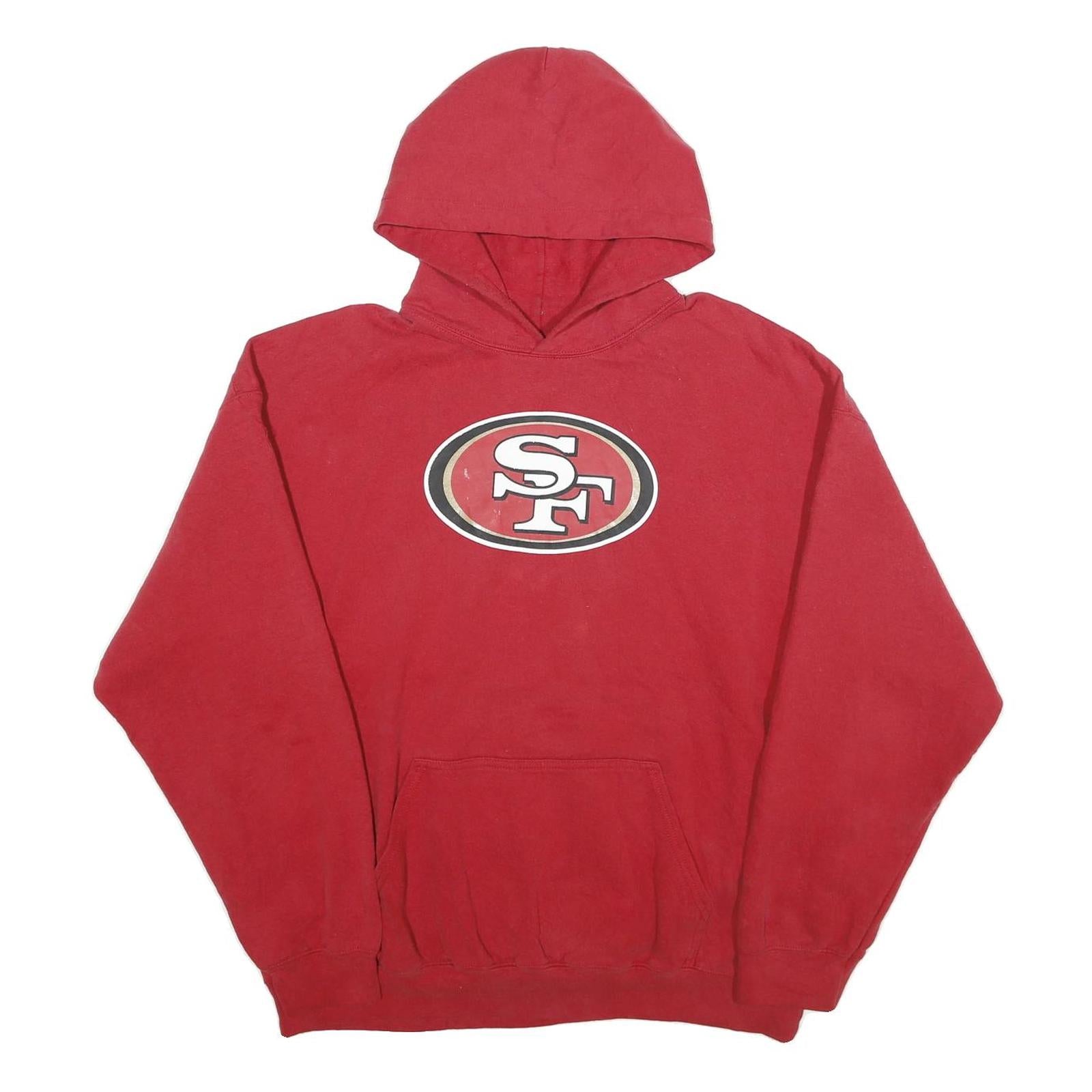 NFL Mens Red San Francisco 49ers Pullover Hoodie XL Cotton Blend