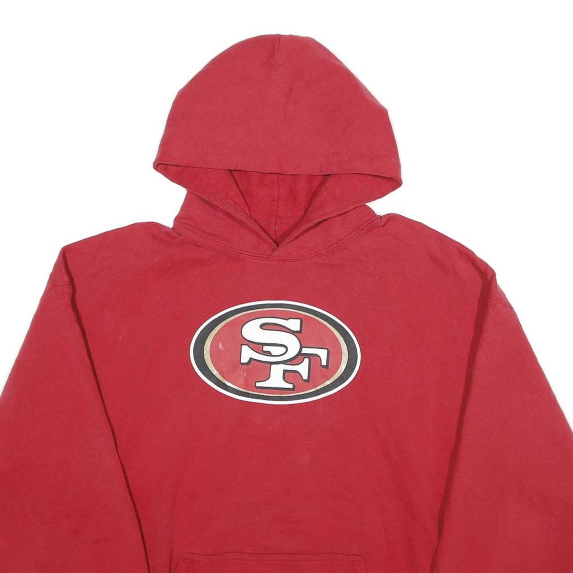 NFL Mens Red San Francisco 49ers Pullover Hoodie XL Cotton Blend