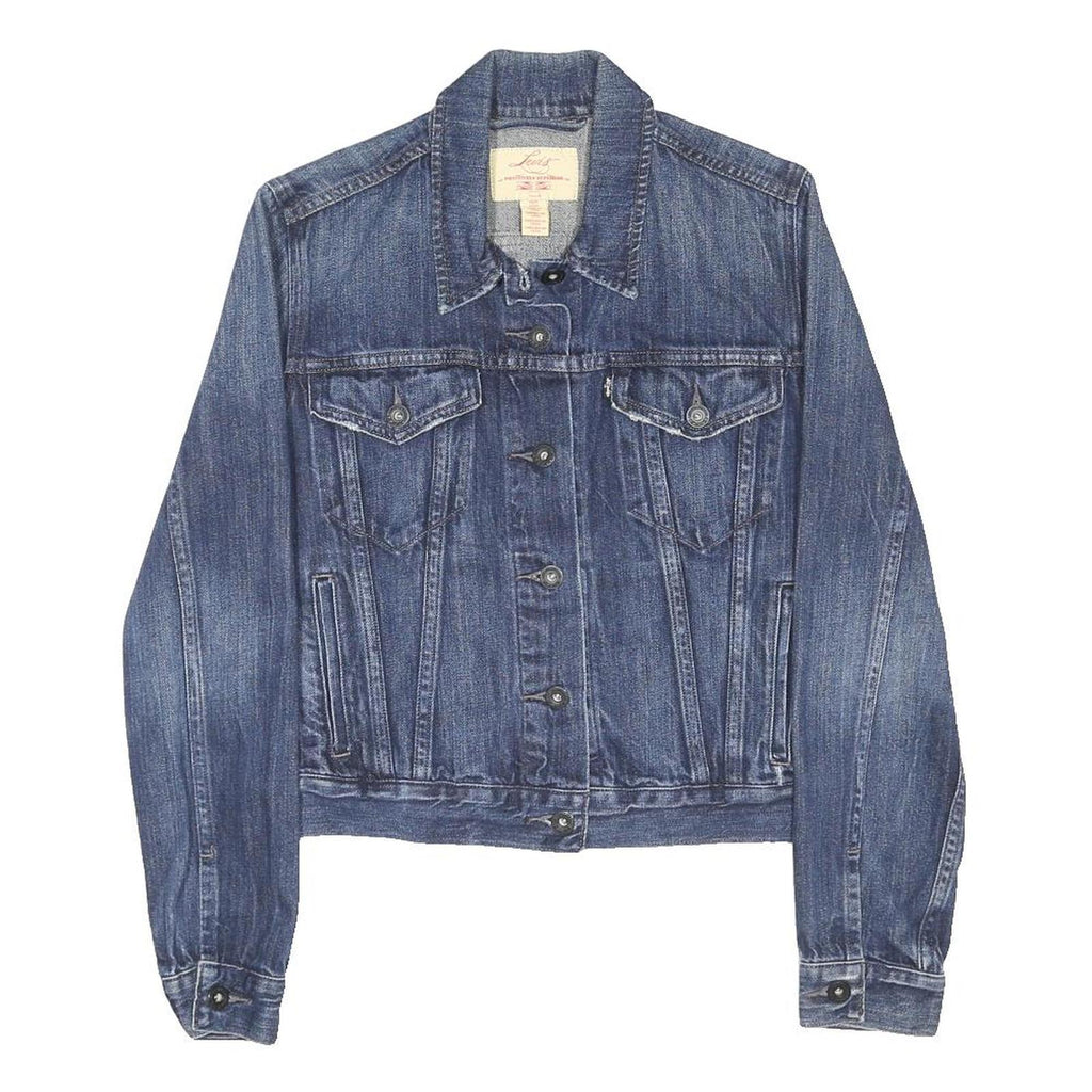 LEVI'S Girls Blue Denim Jacket M Cotton Blend Button Closure Classic Fit