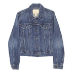 LEVI'S Girls Blue Denim Jacket M Cotton Blend Button Closure Classic Fit