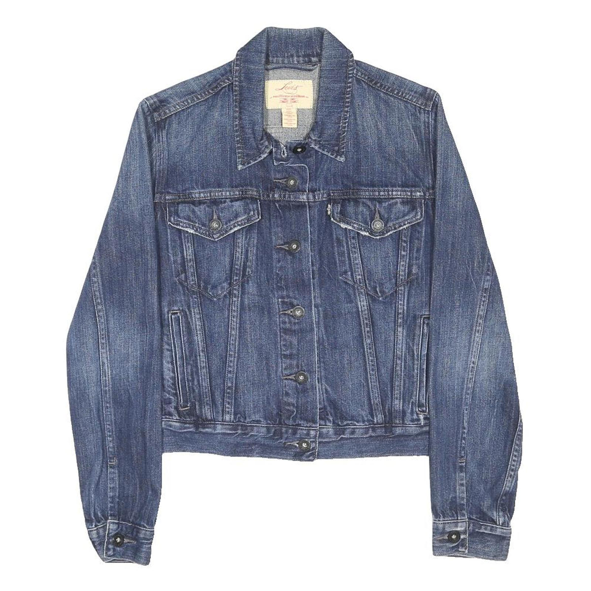 LEVI'S Girls Blue Denim Jacket M Cotton Blend Button Closure Classic Fit