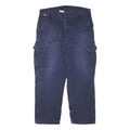 CARHARTT Mens Navy Relaxed Cargo Trousers W36 L29 Cotton Blend Workwear