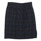 LIT ANNA Womens Blue Check Pencil Knee Length Woven Skirt M Classic Polyester