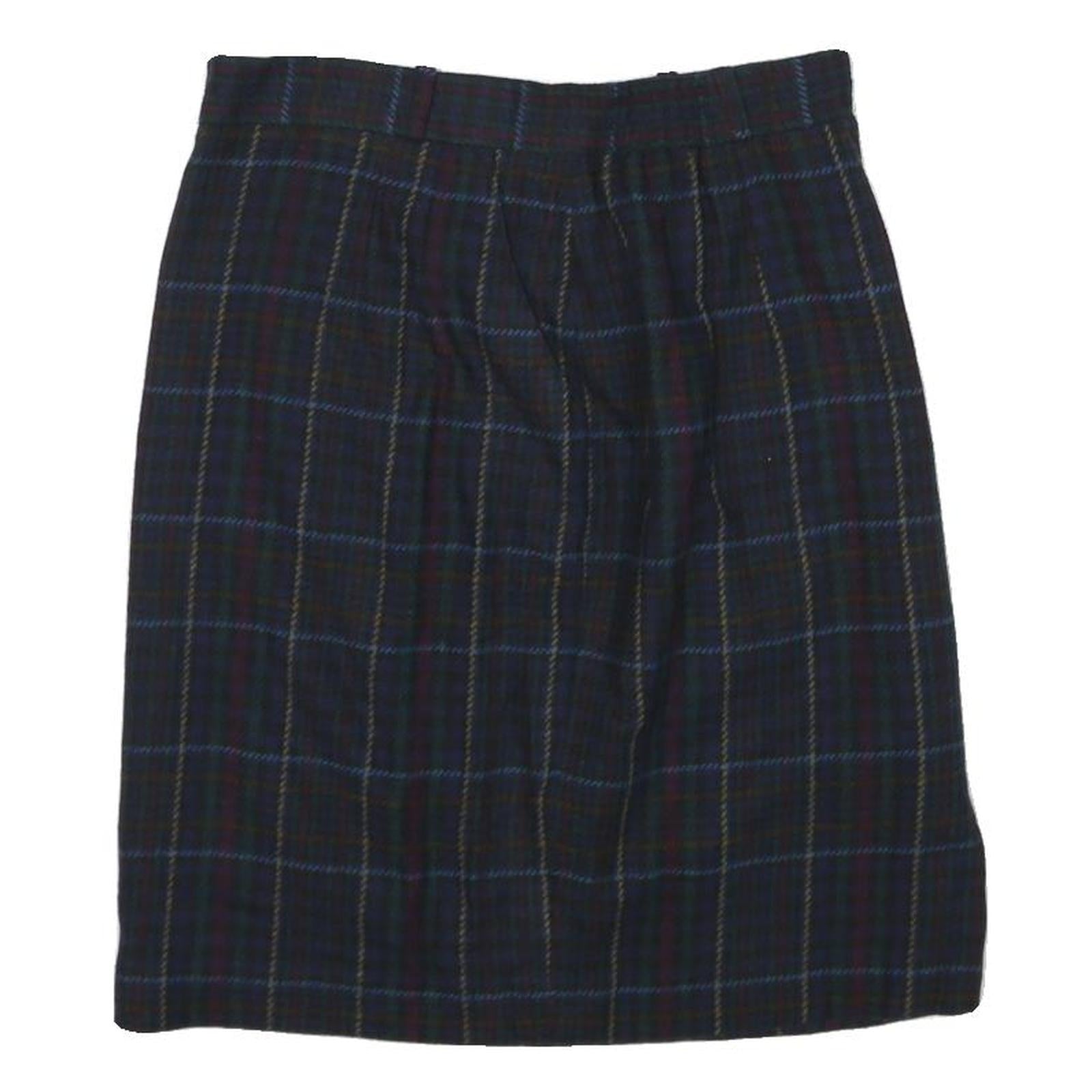 LIT ANNA Womens Blue Check Pencil Knee Length Woven Skirt M Classic Polyester
