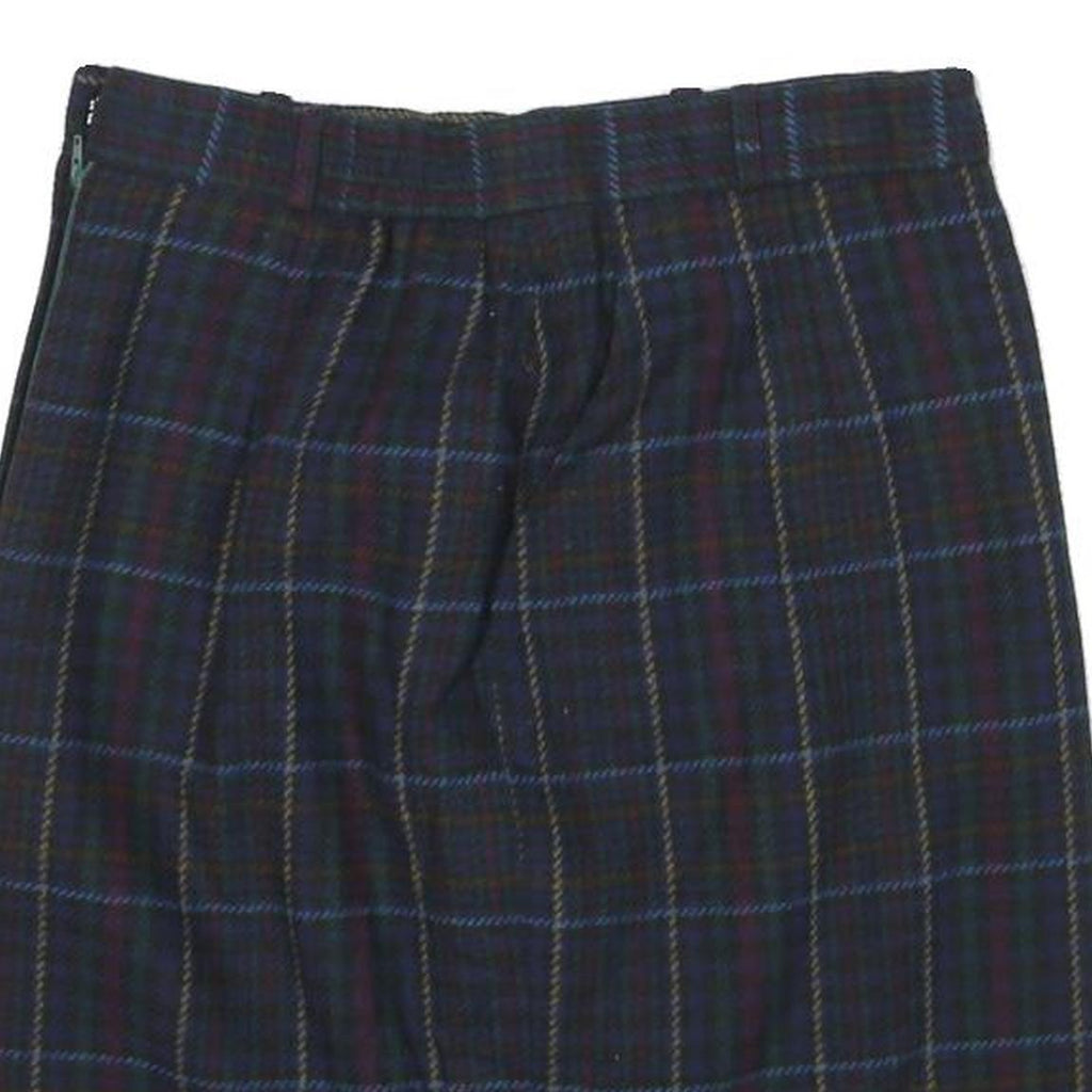 LIT ANNA Womens Blue Check Pencil Knee Length Woven Skirt M Classic Polyester