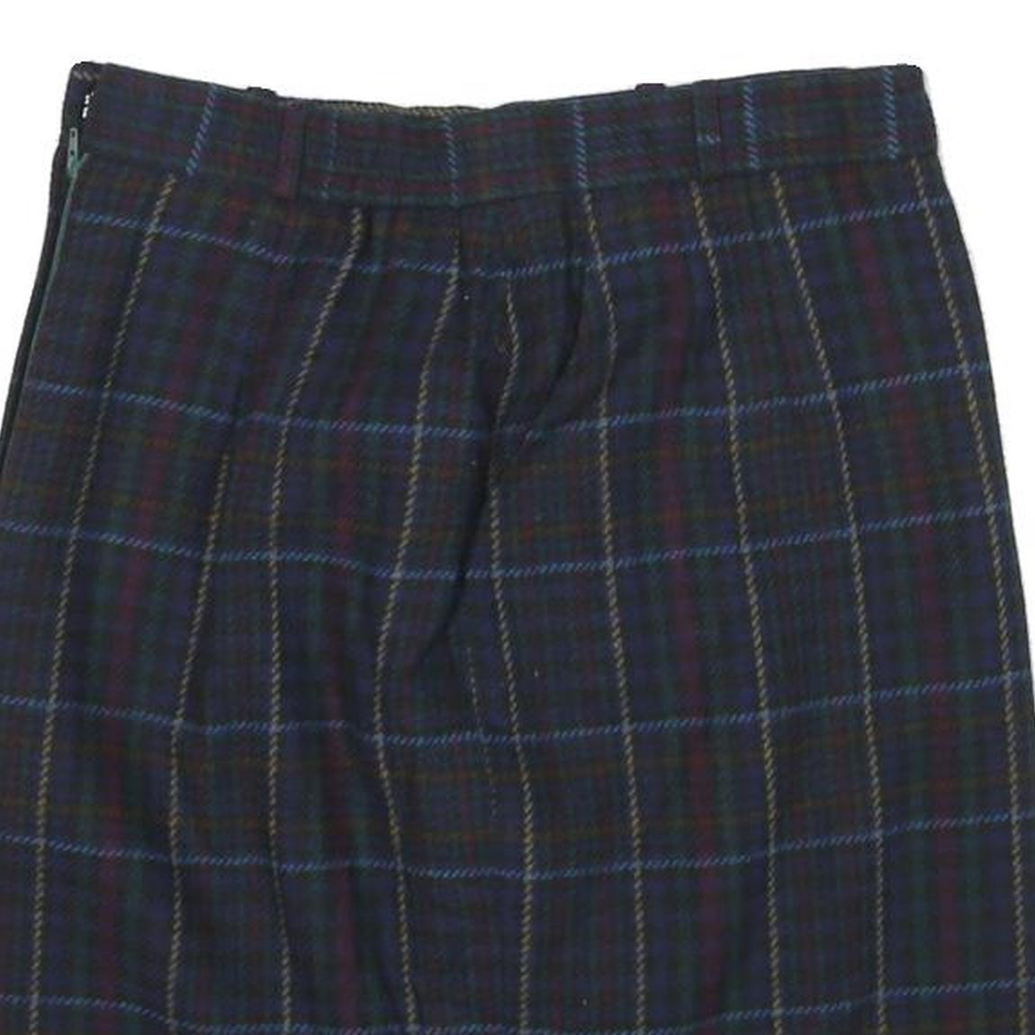 LIT ANNA Womens Blue Check Pencil Knee Length Woven Skirt M Classic Polyester