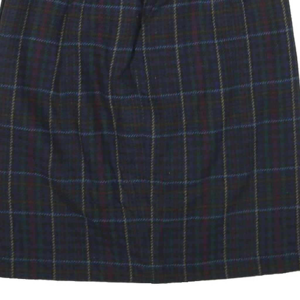 LIT ANNA Womens Blue Check Pencil Knee Length Woven Skirt M Classic Polyester