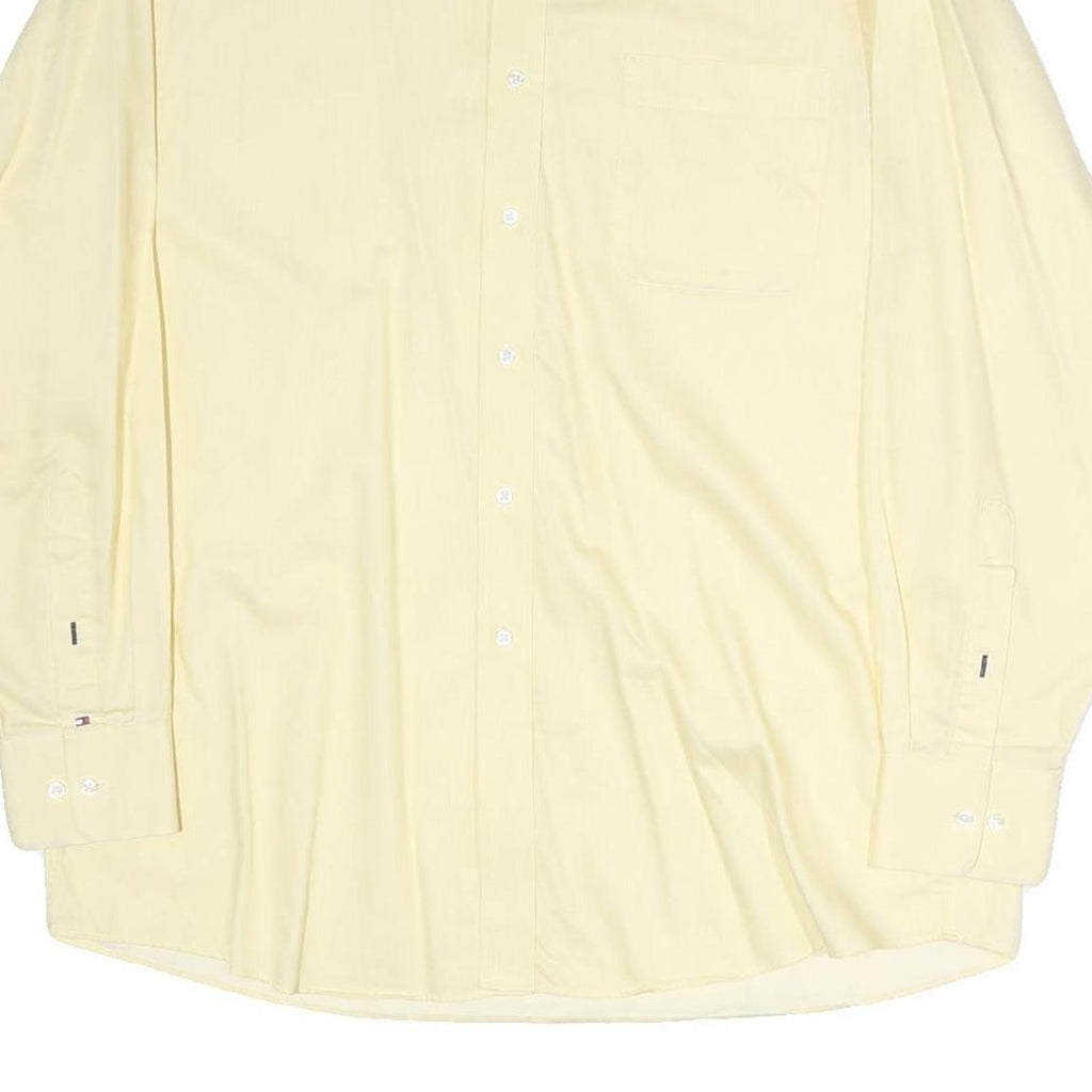 TOMMY HILFIGER Mens Yellow Shirt L Classic Cotton Long Sleeve Button Down