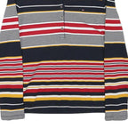 TOMMY HILFIGER Womens Navy Red Yellow Striped Long Sleeve Polo Shirt XS