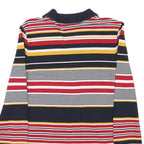 TOMMY HILFIGER Womens Navy Red Yellow Striped Long Sleeve Polo Shirt XS