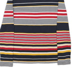 TOMMY HILFIGER Womens Navy Red Yellow Striped Long Sleeve Polo Shirt XS