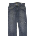 CARHARTT Mens Blue Regular Straight Denim Light W32 L34 Workwear Zip Jeans