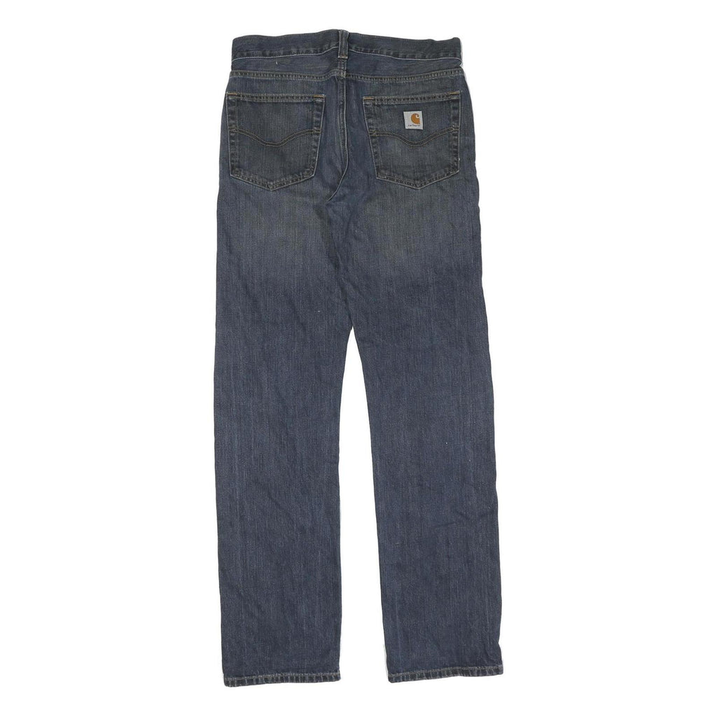 CARHARTT Mens Blue Regular Straight Denim Light W32 L34 Workwear Zip Jeans