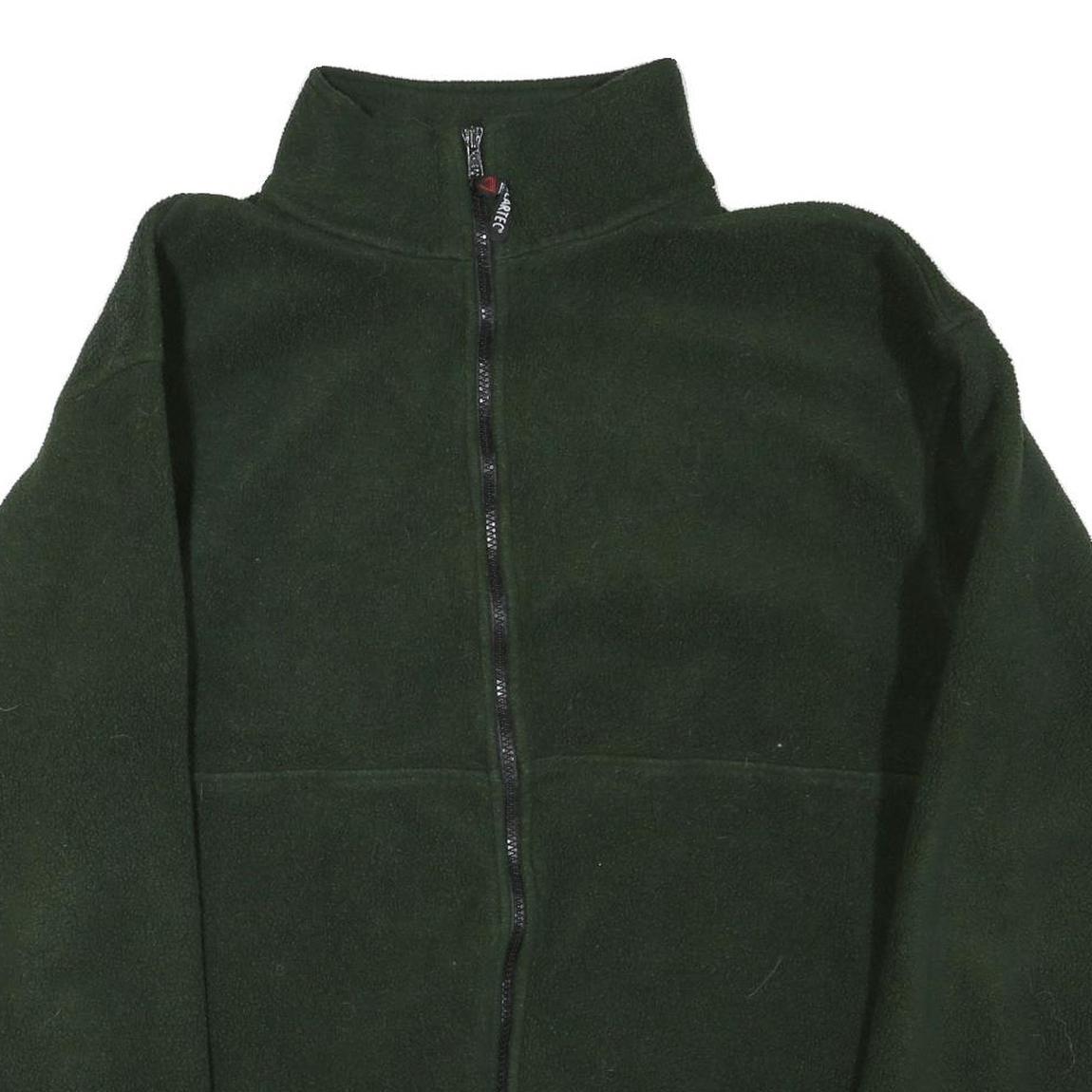 CABELA'S Mens Green Jacket XL Polyester Blend Zip Fleece Casual Outdoor Warm