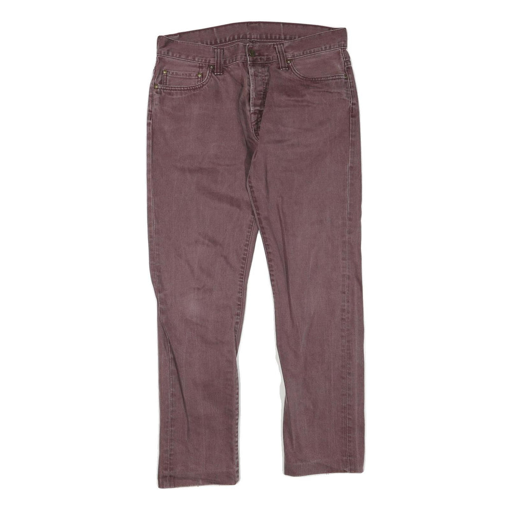 CARHARTT Womens Regular Fit Straight Leg Denim Burgundy W32 L30 Casual Cotton