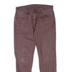 CARHARTT Womens Regular Fit Straight Leg Denim Burgundy W32 L30 Casual Cotton