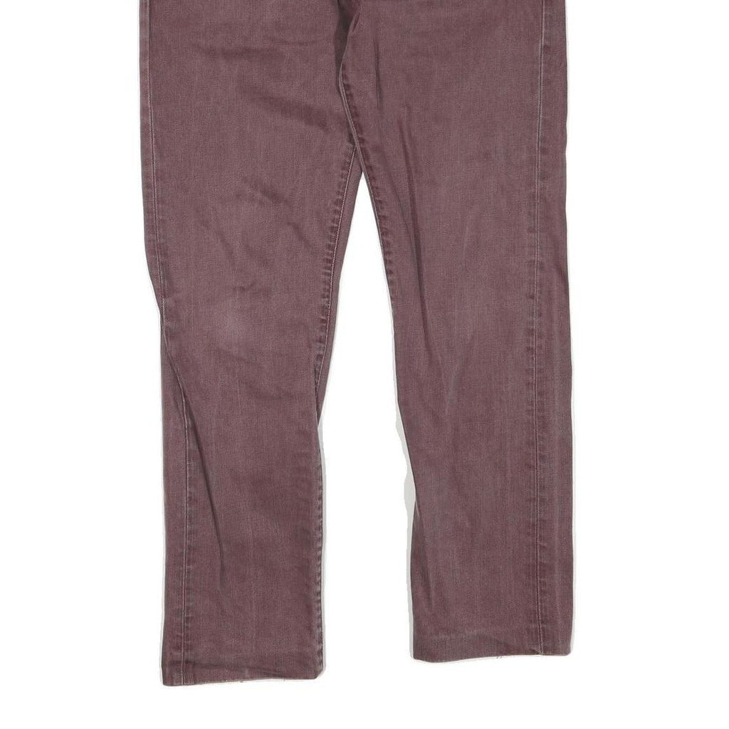 CARHARTT Womens Regular Fit Straight Leg Denim Burgundy W32 L30 Casual Cotton