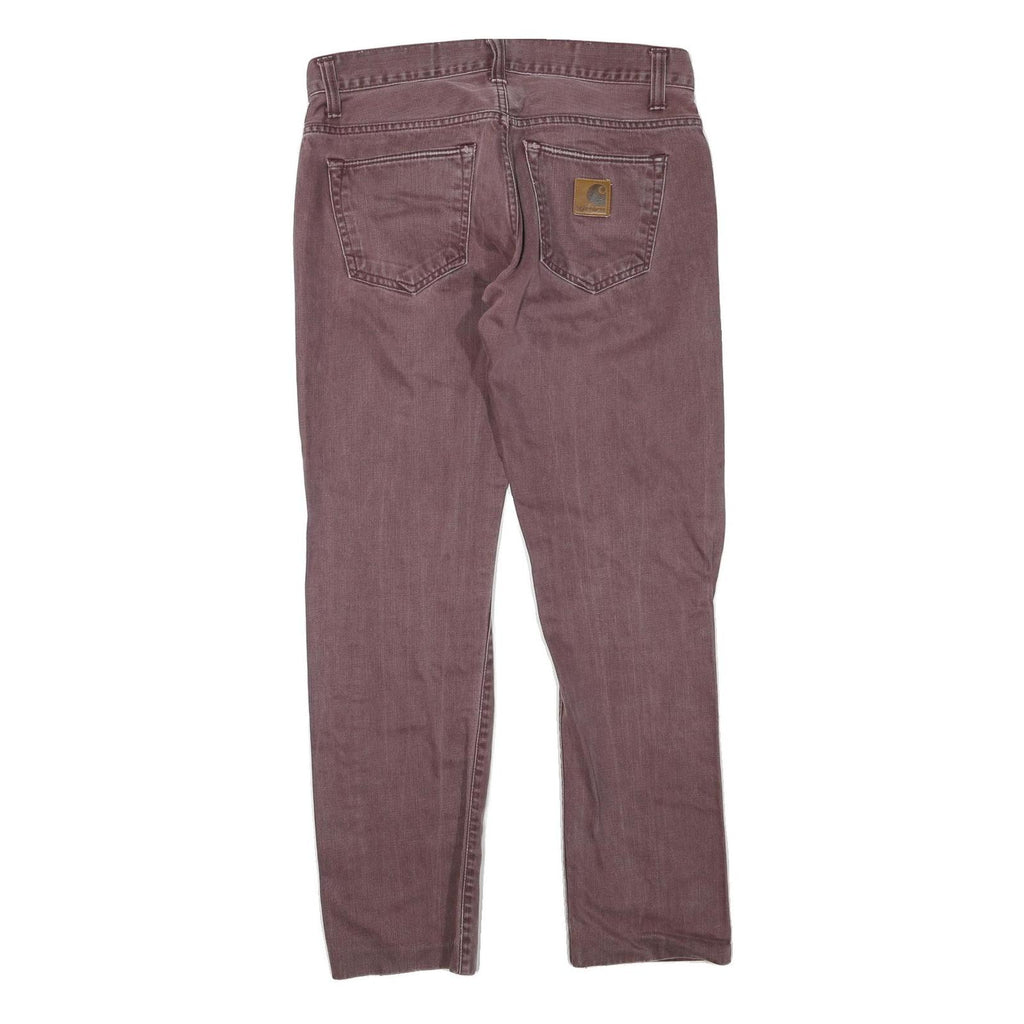 CARHARTT Womens Regular Fit Straight Leg Denim Burgundy W32 L30 Casual Cotton