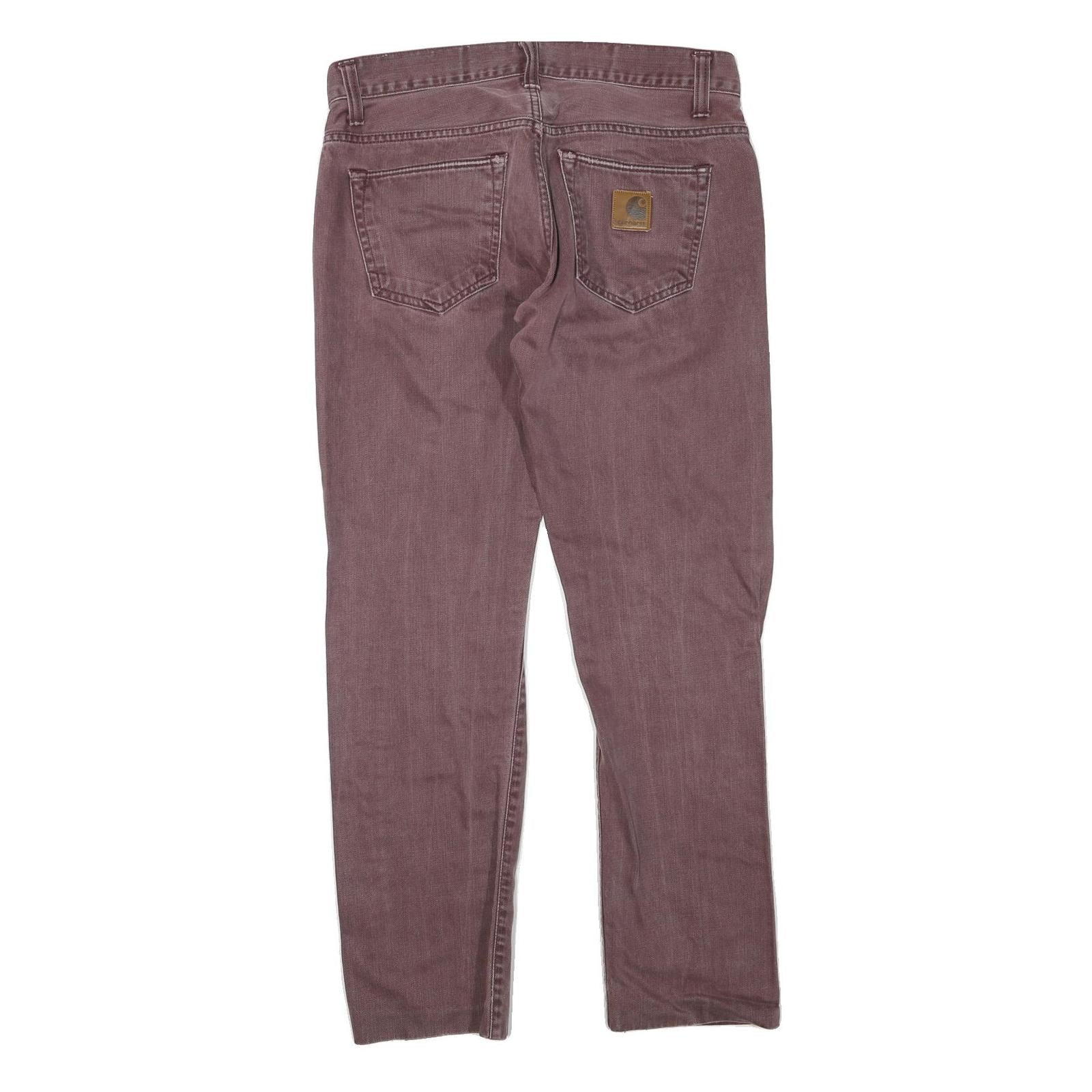 CARHARTT Womens Regular Fit Straight Leg Denim Burgundy W32 L30 Casual Cotton
