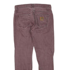 CARHARTT Womens Regular Fit Straight Leg Denim Burgundy W32 L30 Casual Cotton