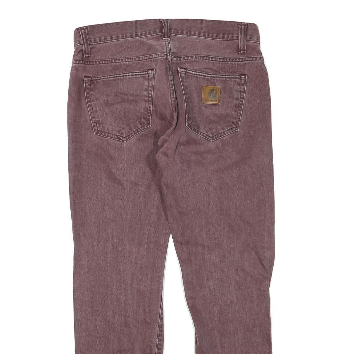 CARHARTT Womens Regular Fit Straight Leg Denim Burgundy W32 L30 Casual Cotton
