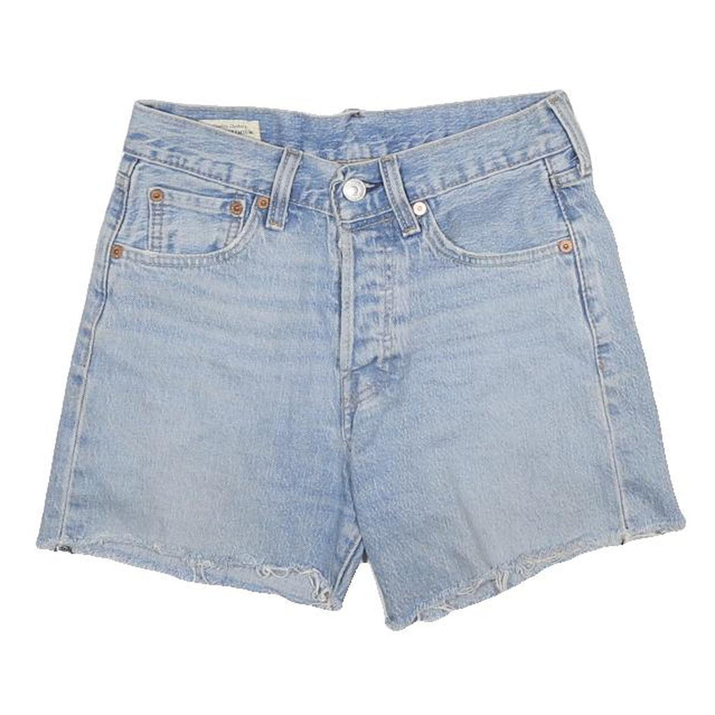 LEVI'S Womens Denim Blue Casual Cut-Off Shorts S W26 Raw Edge Hem